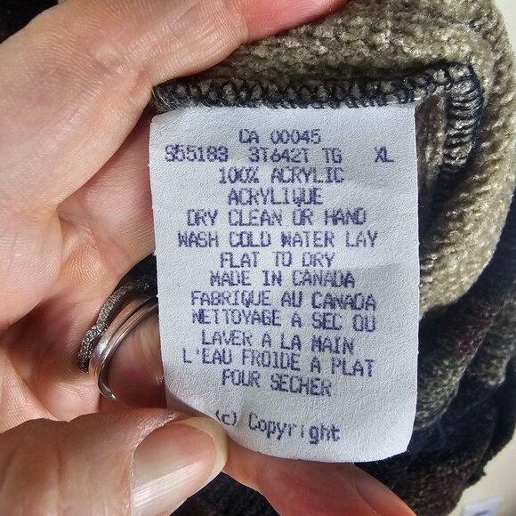 VTG Tundra Canada Abstract Knit Crewneck Sweater XL Eclectic Grandpa 90s Dad - Picture 5 of 7